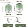 1pc Electric Garlic Chopper, Onion Chopper, USB Charging Vegetable Mincer, Electric Mini Chopper, Food Processor, Kitchen Tools - Green - 100ML