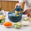 1pc Multifunctional Vegetable Cutter, Potato Shredded Grater, 3 Blades Or 6 Blades For Choose 11in*7.2in - Blue--Six Blades