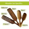 Walnut Wood Wooden Spoons for Cooking Kitchen Utensils Spatula Set Spurtle Supplies Set of 4 Pcs - Myfancycraft