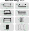 Over The Sink Dish Drying Rack Stainless Steel Kitchen Supplies Storage Shelf Multifunctional Tableware Drainer Organizer - KM3478-Black