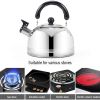 2.1 Qt Stainless Steel Kettle with Whistling Feature - Insulated Handle for Safe Handling - Perfect for Camping Kitchens & Office Break Rooms Ban on A