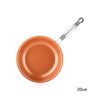 Frying Pan Nonstick 20 24 28cm Frying Pan with Ceramic Titanium Coating Round Copper Egg Pan Kitchen Cookware  - 24CM