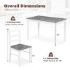 5-Piece Wooden Dining Set with Rectangular Table and 4 Chairs - Gray