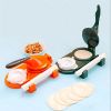 Set/3pcs; Household Dumpling Leather Mold; Handmade Dumpling Artifact; Rolling Pin Three-piece Set Of Small Tools; Kitchen Supplies - Orange