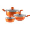 Nonstick Pot and Pan Set-Wok, Soup, Milk Pot Set Orange - as Pic