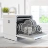 Automatic Table Top Dishwasher Desktop Kitchen Portable Countertop Dishwashers 4 Place Settings Compact Dishwasher - White