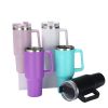 40 oz. With Logo Stainless Steel Thermos Handle Water Glass With Lid And Straw Beer Glass Car Travel Kettle Outdoor Water Bottle - 1200ml - A2