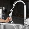 Long Spiral Faucet Extension Extender Hose Portable Pull-Able Foaming Shower Faucet Kitchen Sink Accessories Home Kitchen - white