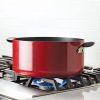 10qt Aluminum Nonstick Wide Stock Pot Red - Red