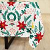 Muwago Christmas Garland Trimming Printed Fabric Tablecloth For Dining Room Decoration Washable Anti-Stain Anti-Oil Table Cover - W52"*H108"