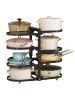 8 Tier Pots and Pans Lid Organizer Rack Holder, Adjustable Pot Organizer Rack for Under Cabinet, Pot Rack for Kitchen Organization and Storage  - Blac