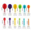 Set 12 Pieces Plastic Measuring Cup Measuring Spoon Set With Scale Color Kitchen Baking Tools Flour Milk Powder Coffee Measuring - 12pcs