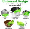 Kitchen Snap N Strain Pot Strainer and Pasta Strainer - Adjustable Silicone Clip On Strainer for Pots, Pans, and Bowls - Gray - green