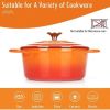 COOKWIN Enameled Cast Iron Dutch Oven with Self Basting Lid;  Enamel Coated Cookware Pot 4.5QT - orange