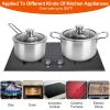 Stainless Steel Cookware Set Fast Even Heat Induction Pots Pans Set Dishwasher Safe with 2.7 3.7 Quart Stockpot 2 Quart Saucepan 9.17in Frying Pan - S