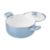 12pc Ceramic Cookware Set, Blue Linen - Blue Linen