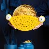 1pc Pasta Strainer - Cute Monster Eye Design - BPA Free Food Strainer For Kitchen - Noodle And Pot Strainer Kitchen Accessory Gift - Yellow