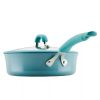 Cook + Create Aluminum Nonstick Saute Pan with Lid 3qt Agave Blue - Blue