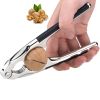 1pc Stainless Steel Nutcracker; Pine Pecan Hazelnut Plier Sheller Opener; Nut Cracker; Multi-Function Quick Walnut Cracker - Silvery