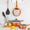 Nonstick Pot and Pan Set-Wok, Soup, Milk Pot Set Orange - as Pic