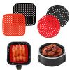 1pc 7.5in/8in/9in Air Fryer Liner Silicone Air Fryer Mat - Red - Round 9in