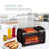 Elite Gourmet EHD-051B New Cuisine Hot Dog Roller and Toaster Oven, Black - Elite Gourmet