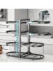 8 Tier Pots and Pans Lid Organizer Rack Holder, Adjustable Pot Organizer Rack for Under Cabinet, Pot Rack for Kitchen Organization and Storage  - Blac