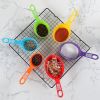 Set 12 Pieces Plastic Measuring Cup Measuring Spoon Set With Scale Color Kitchen Baking Tools Flour Milk Powder Coffee Measuring - 12pcs