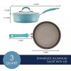 Cook + Create Aluminum Nonstick Saute Pan with Lid 3qt Agave Blue - Blue