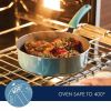 Cook + Create Aluminum Nonstick Saute Pan with Lid 3qt Agave Blue - Blue