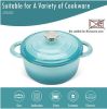 COOKWIN Enameled Cast Iron Dutch Oven with Self Basting Lid;  Enamel Coated Cookware Pot 4.5QT - teal