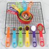 Set 12 Pieces Plastic Measuring Cup Measuring Spoon Set With Scale Color Kitchen Baking Tools Flour Milk Powder Coffee Measuring - 12pcs