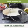 5qt Ceramic Nonstick Covered Saute Pan with Helper Handle Black - Black