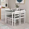 5-Piece Wooden Dining Set with Rectangular Table and 4 Chairs - Gray