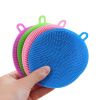 4 Packs Multi-Functional Stain-Removing Silicone Dishcloth Pot Washing Cloth - colorful