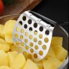 Stainless Steel Manual Potato Press;  Baby Food Masher;  Wavy Potato Press - Round hole