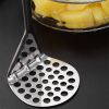 Stainless Steel Manual Potato Press;  Baby Food Masher;  Wavy Potato Press - Round hole