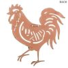 Premium Metal French Country Rooster Wall Art Distressed Blue Lightweight Rustic Decor Idea for Indoor Outdoor Use - Everydecor