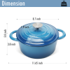 COOKWIN Enameled Cast Iron Dutch Oven with Self Basting Lid;  Enamel Coated Cookware Pot 5QT - blue