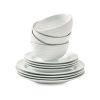 Better Homes & Gardens - Anniston White Round Porcelain 12-Piece Dinnerware Set - Better Homes & Gardens