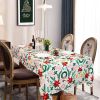 Muwago Christmas Garland Trimming Printed Fabric Tablecloth For Dining Room Decoration Washable Anti-Stain Anti-Oil Table Cover - W52"*H78"