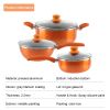 Nonstick Pot and Pan Set-Wok, Soup, Milk Pot Set Orange - as Pic