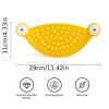 1pc Pasta Strainer - Cute Monster Eye Design - BPA Free Food Strainer For Kitchen - Noodle And Pot Strainer Kitchen Accessory Gift - Yellow