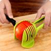 1pc Tomato Potato Slicer; Lemon Slicer; Multifunctional Fruit Vegetable Cutter Clip; Kitchen Tool; Kitchen Gadgets - Green