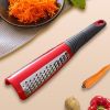 1pc Handheld Multi-purpose Cheese Grater; Chocolate Cheese Scraper; Stainless Steel Vegetable Double-sided Grater; Kitchen Tool - Red