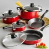 9-Piece Non-Stick Cookware Set - Red